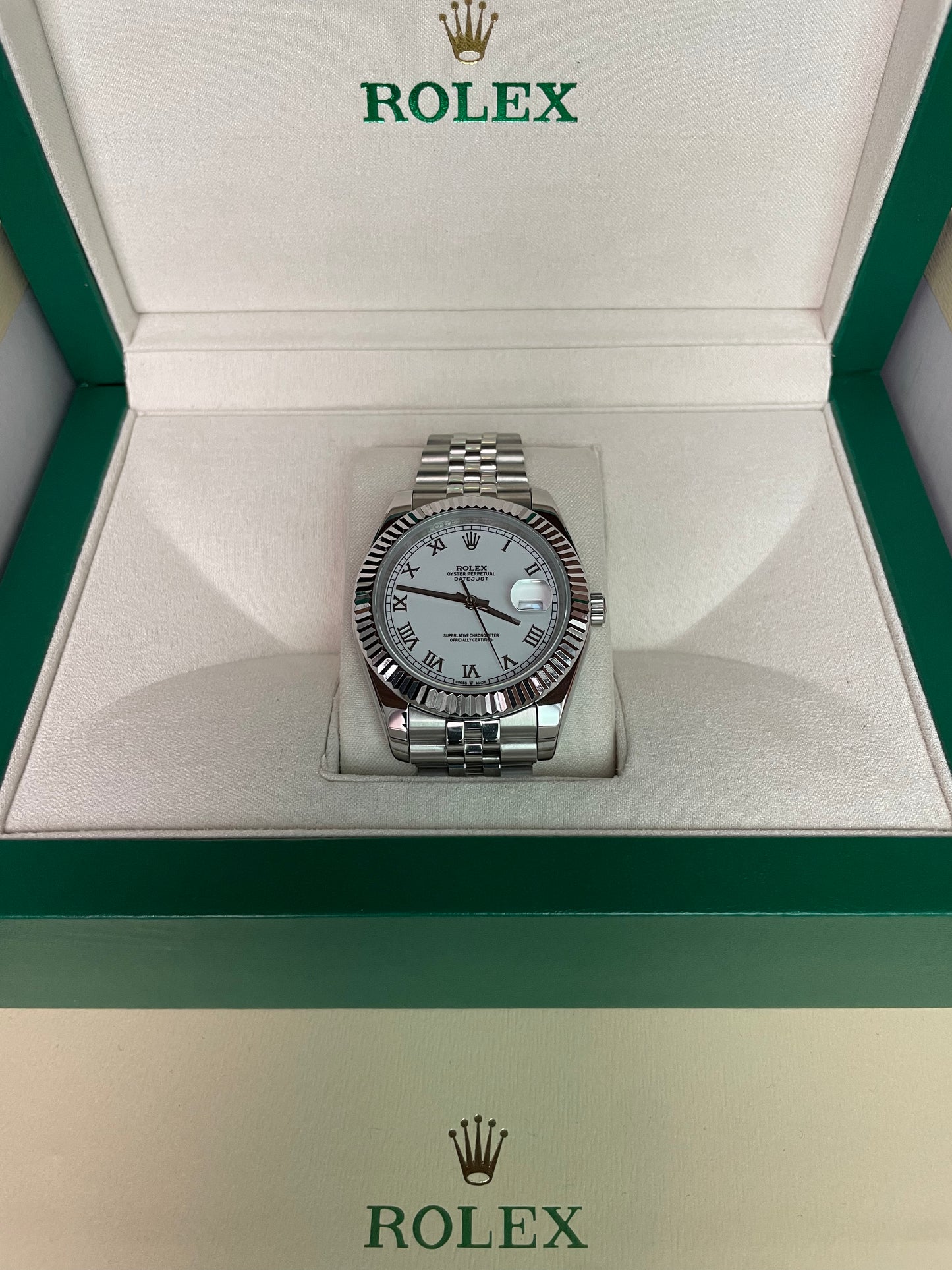 Date Just Oyster Perpetual - Dial Blanco