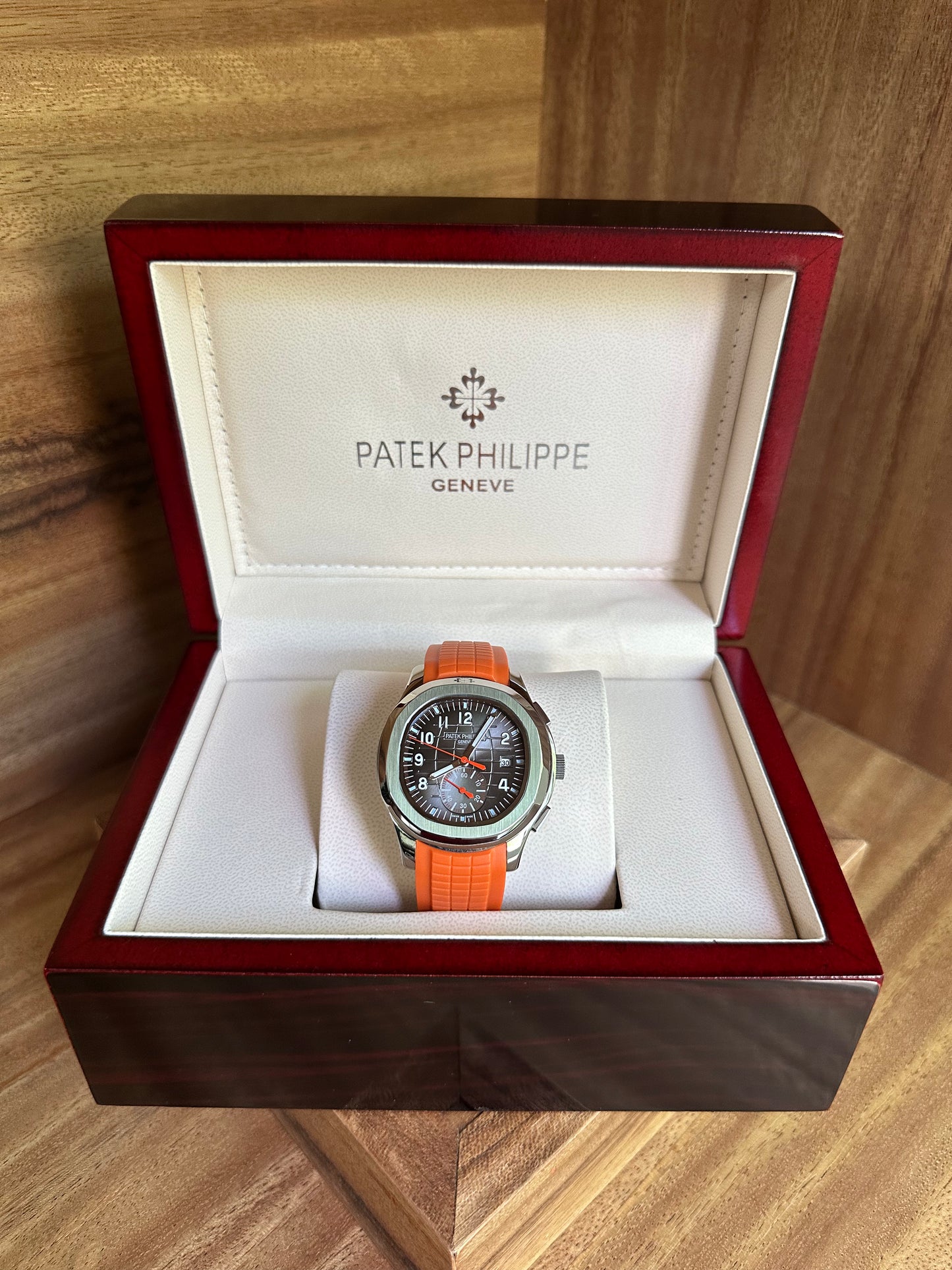 Aquanaut Chronograph - Orange Strap Black Dial