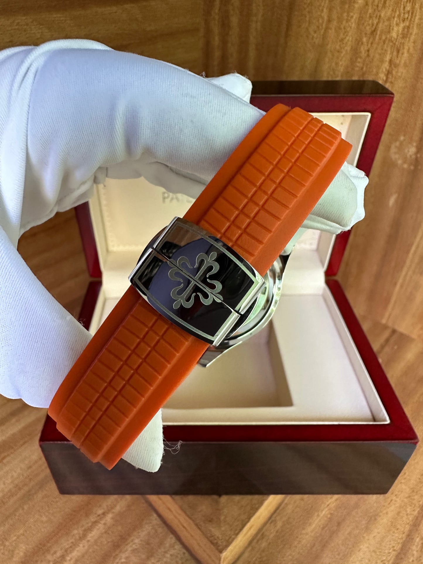 Aquanaut Chronograph - Orange Strap Black Dial