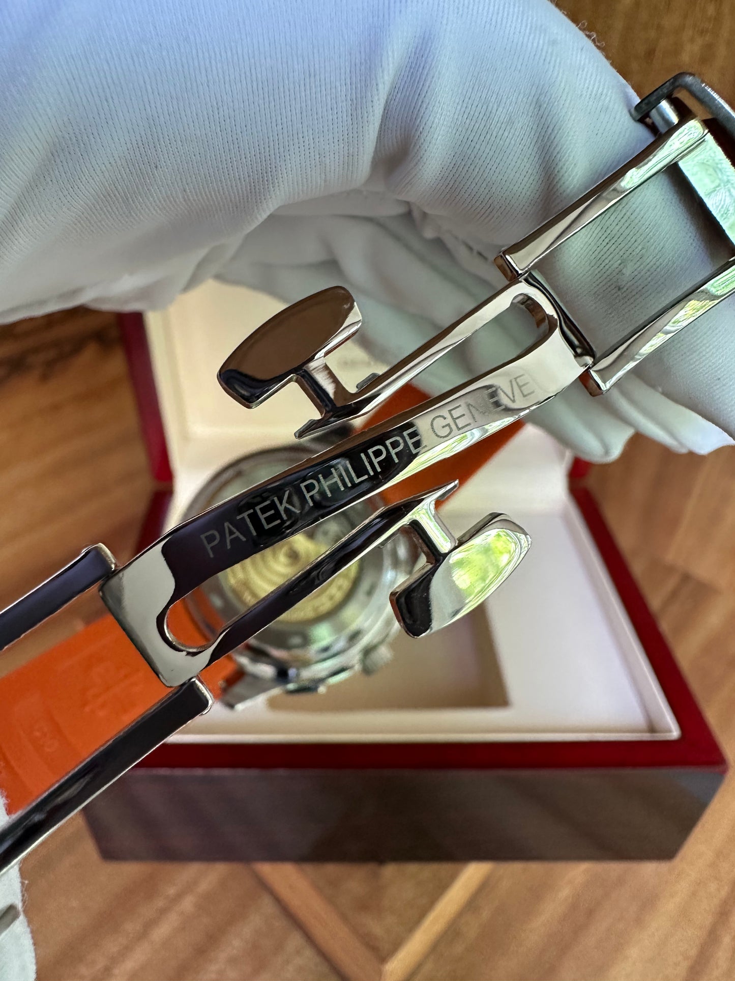 Aquanaut Chronograph - Orange Strap Black Dial