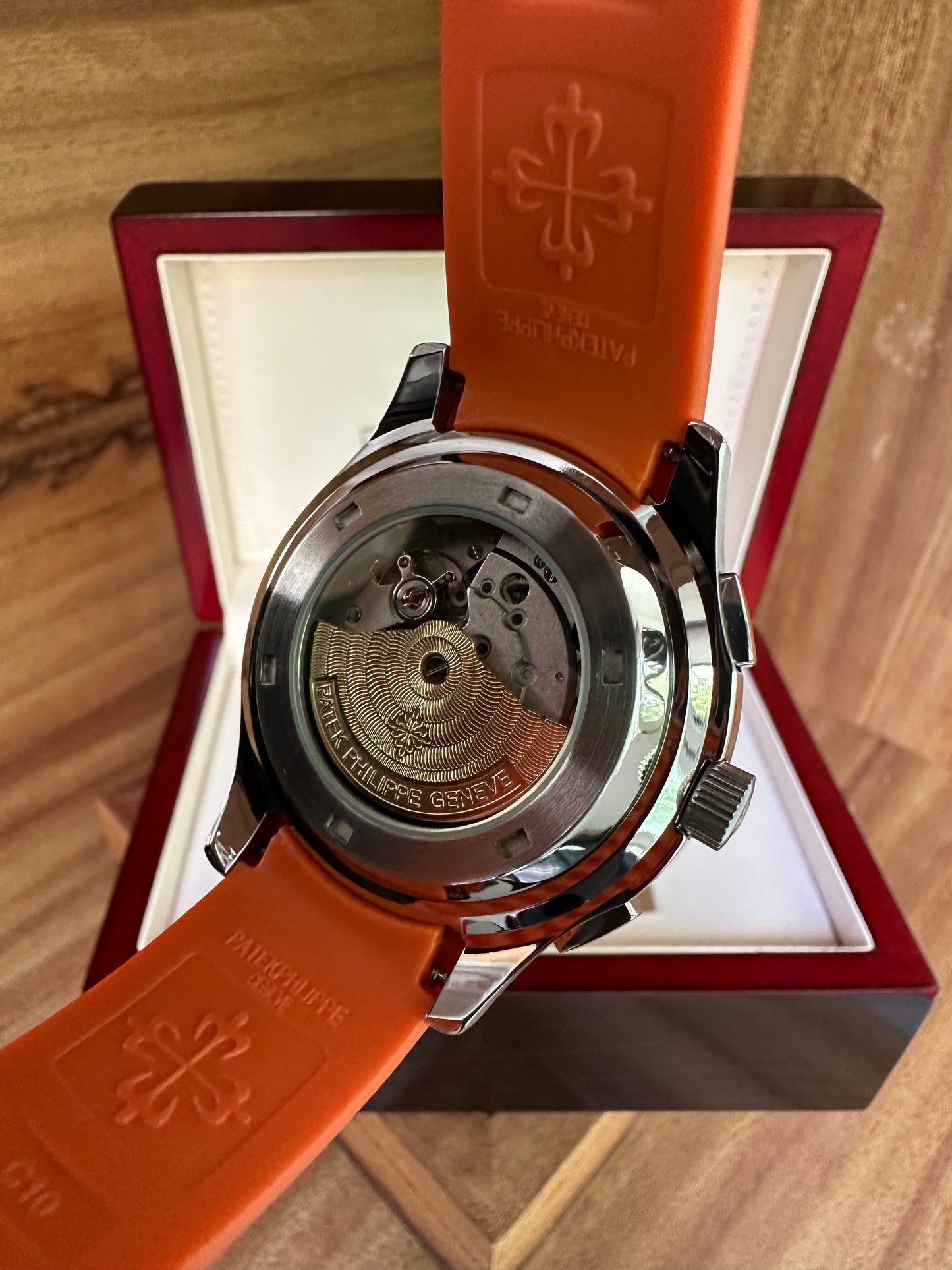 Aquanaut Chronograph - Orange Strap Black Dial